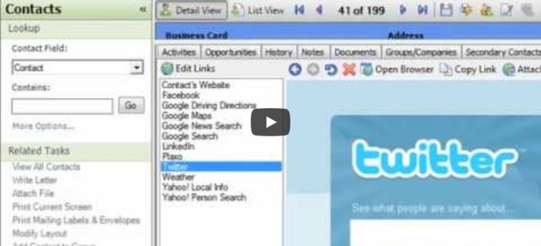Adding a Twitter Link to the ACT! Web Info Tab